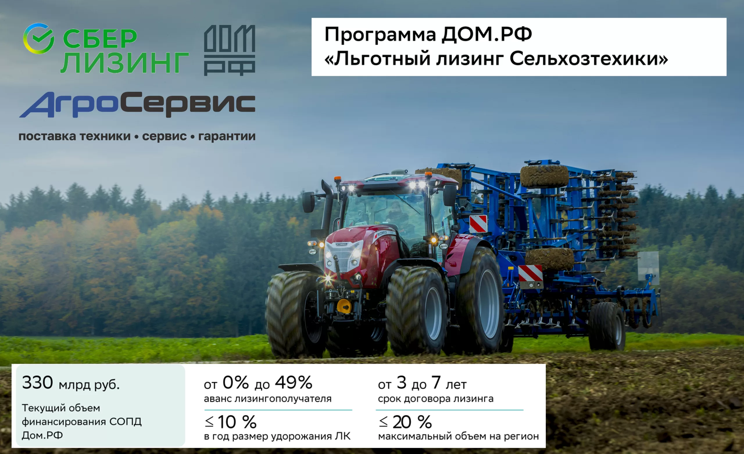 Программа ДОМ.РФ "Льготный лизинг Сельхозтехники"